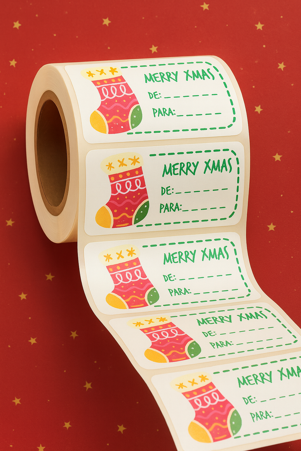 Pegatina de calcetín navideño blanco